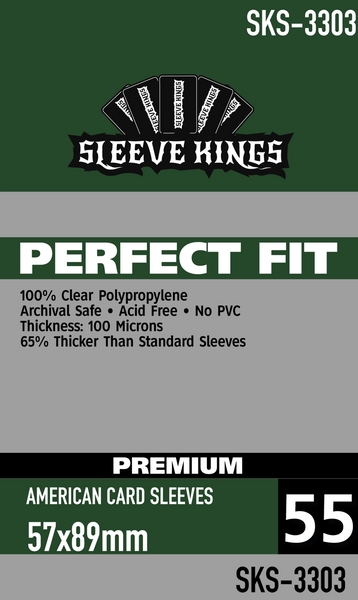Perfect Fit Premium American Card Sleeves (57x89mm) -55 Pack, 100 Microns  (SKS-3303)