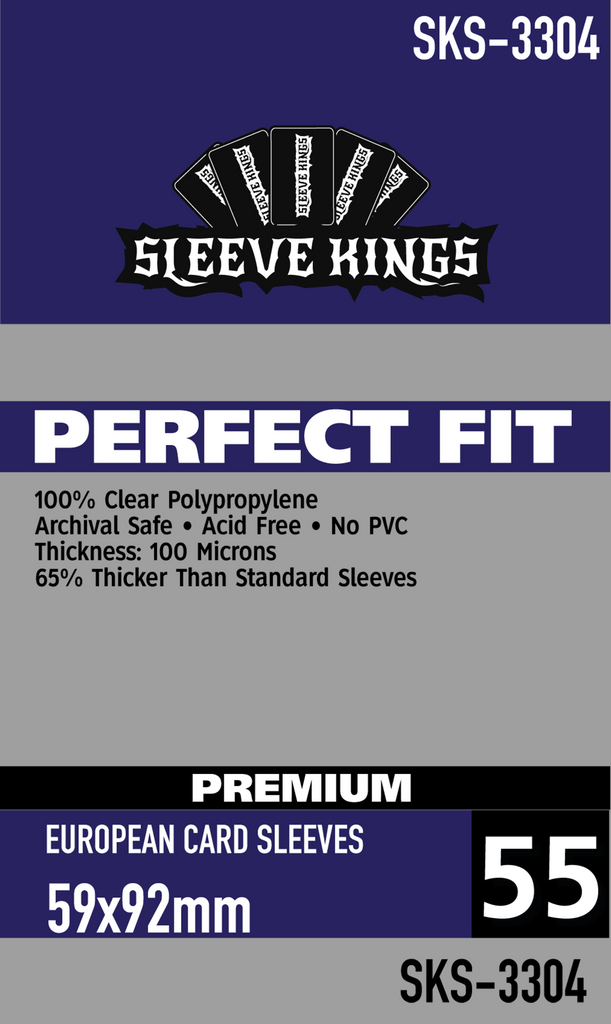 Perfect Fit Premium European Card Sleeves (59x92mm) -55 Pack, 100 Microns (SKS-3304)