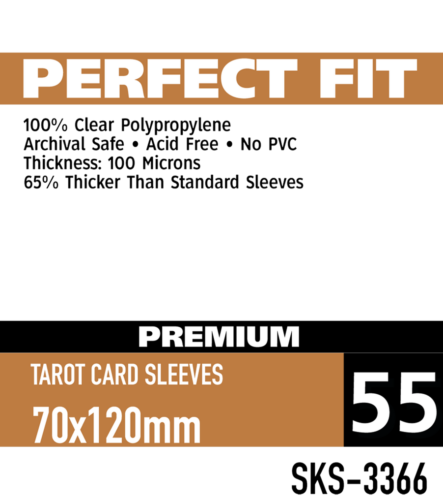Perfect Fit Premium Tarot Card Sleeves (70x120mm) -55 Pack, 100 Microns (SKS-3366)