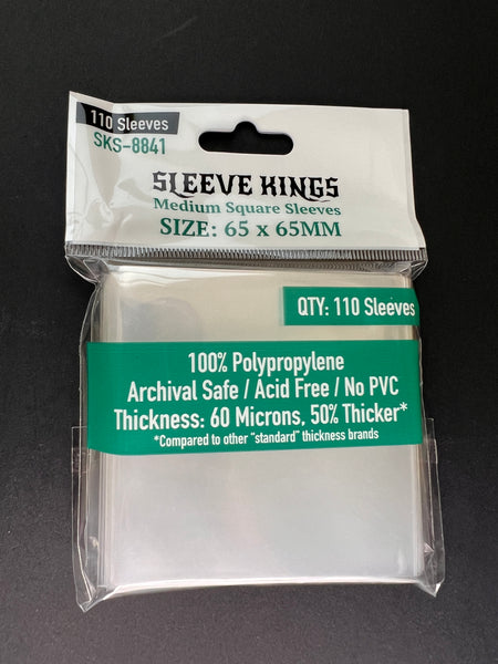 65 x 90.5 mm card sleeve Medium Square Sleeves (65 X 65 MM) 110 Pack, 60 Microns SKS-8841