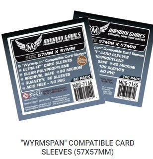 "Wyrmspan Compatible" Card Sleeves (57 x 57) (Premium 7166 or Standard 7165) "Wyrmspan Compatible" Card Sleeves (57 x 57) (Premium 7166 or Standard 7165)