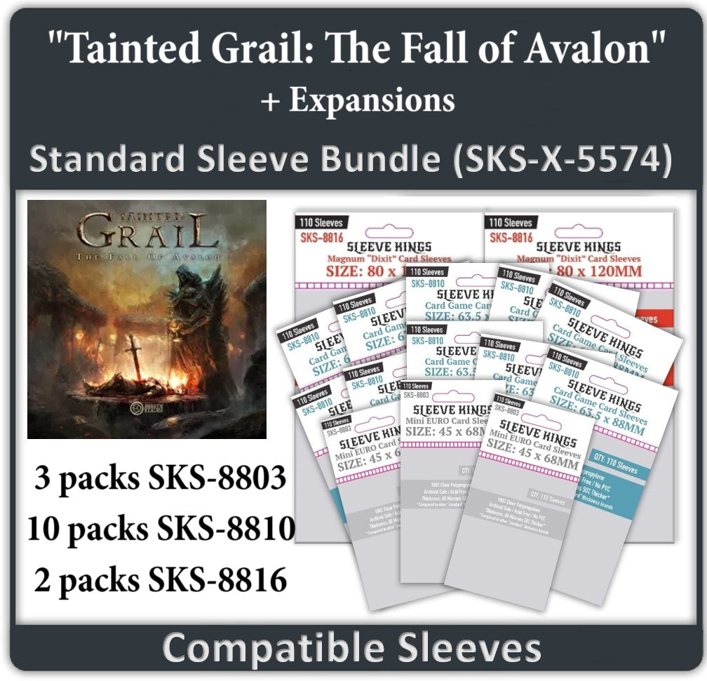 "Tainted Grail" Compatible All-In +Stretch Goals Sleeve Bundle  (8803 X 3 + 8810 X 10 + 8816 X 2)
