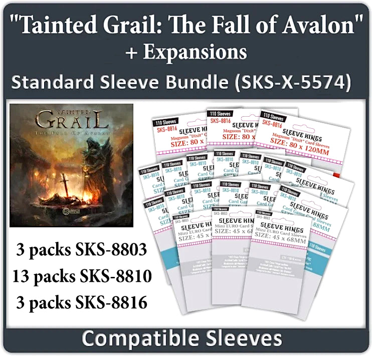 "Tainted Grail: The Fall of Avalon" All In Compatible Sleeve Bundle  (8803 X 3 + 8810 X13 + 8816 X 3)