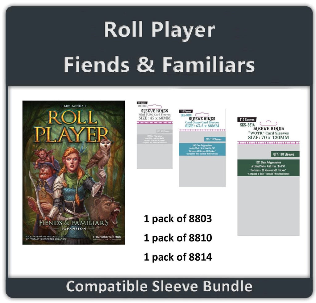 "ROLL PLAYER"  Fiends & Familiars Expansion Compatible Sleeve Bundle (8803 X 1 + 8810 X 1 + 8814 X 1)