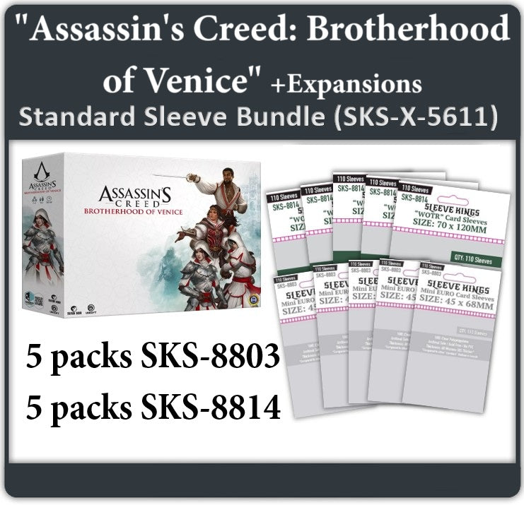 "Assassin's Creed: Brotherhood of Venice" + Expansions Compatible Sleeve Bundle (8803 X 5 + 8814 X 5)