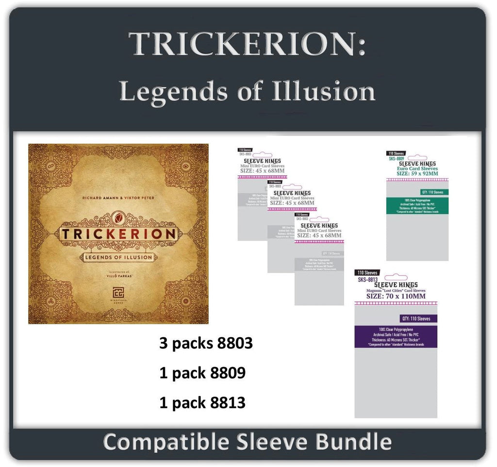 "Trickerion: Legends of Illusion" All-In Compatible Sleeve Bundle (8803 X 3 + 8809 X 1 + 8813 X 1)