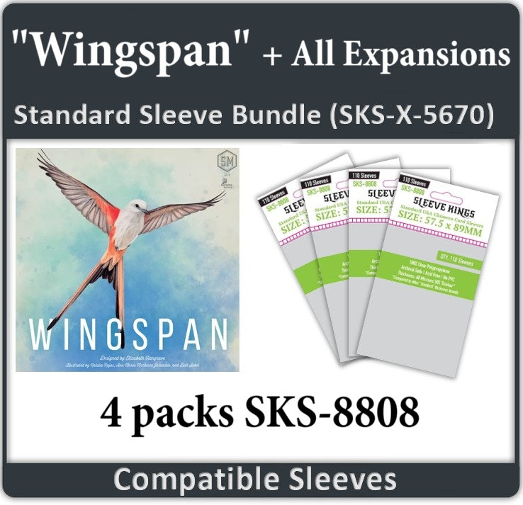 "Wingspan" + All Expansions Compatible Sleeve Bundle (8808 X 4)