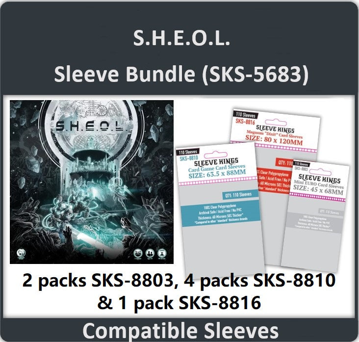 "S.H.E.O.L." Board Game Compatible Sleeve Bundle (8803 X 2 + 8810 X 4 + 8816 X 1)