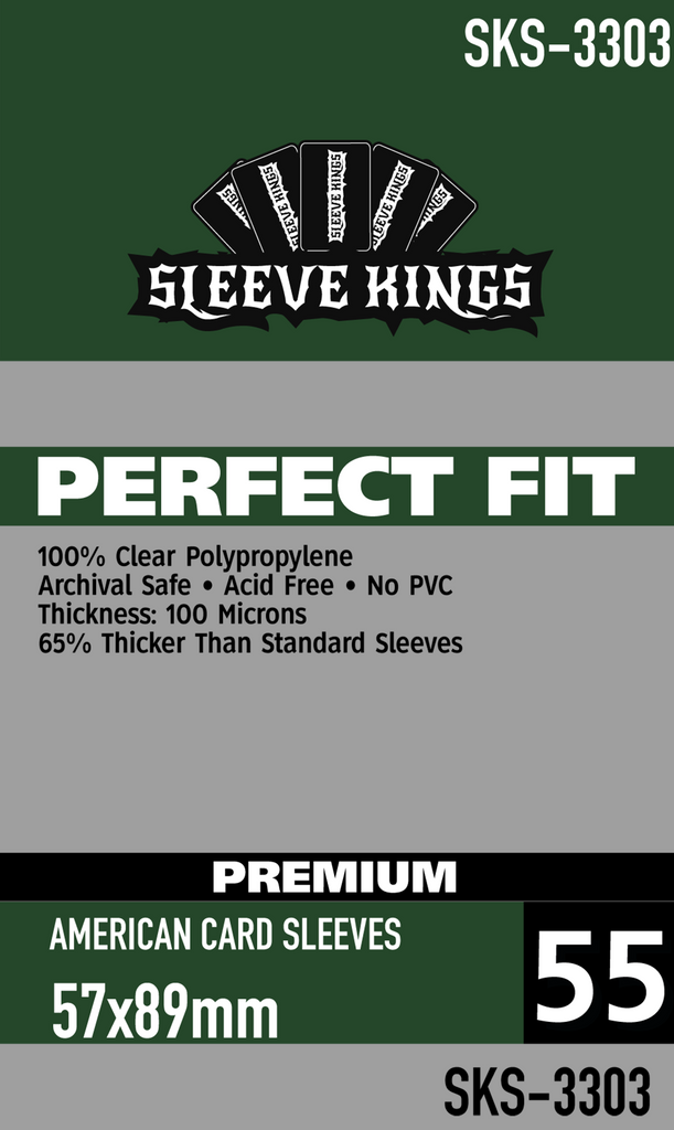 Perfect Fit Premium American Card Sleeves (57x89mm) -55 Pack, 100 Microns (SKS-3303)