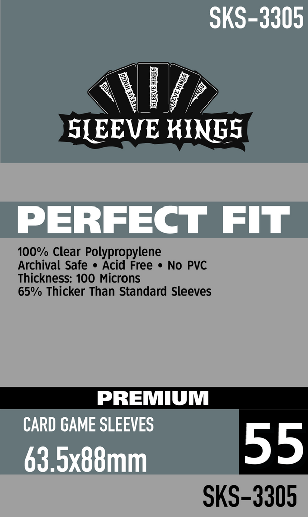 Perfect Fit Premium Card Game Sleeves (63.5x88mm) -55 Pack, 100 Microns (SKS-3305)