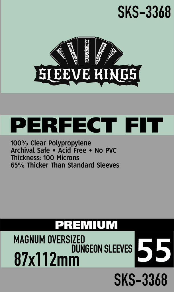 Perfect Fit Premium Mag Oversized Dungeon Sleeves: (87 X 112mm) -55 Pack 100 Microns (SKS-3368)