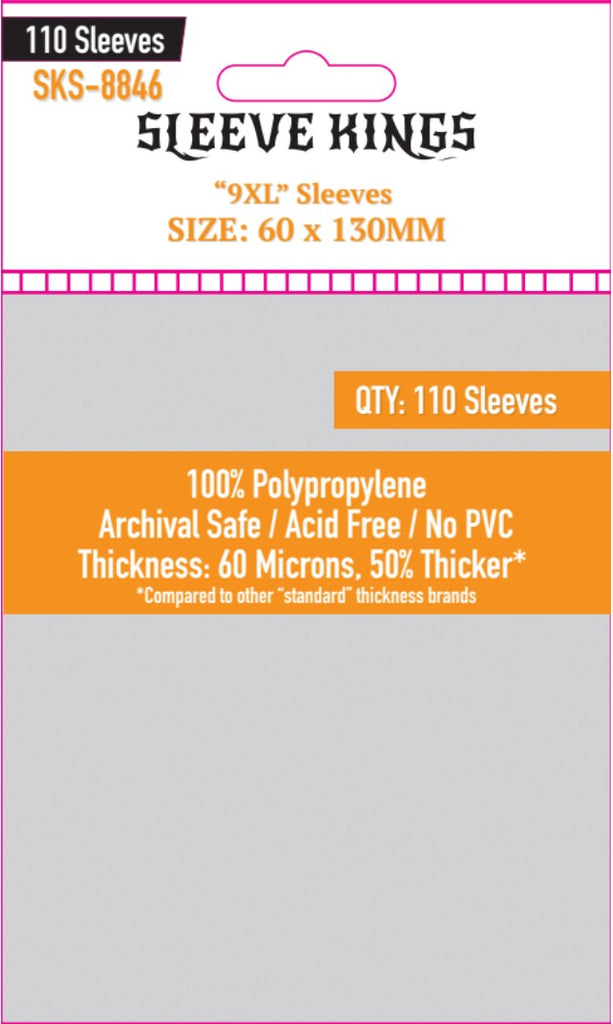 9XL Sleeves (60 X 130 MM) 110 Pack, 60 Microns , SKS-8846