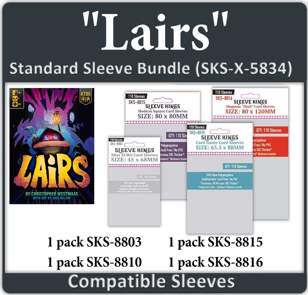 Lairs Compatible Card Sleeve Bundle (8803 x 1, 8810 x 1, 8815 x 1, 8816 x 1)