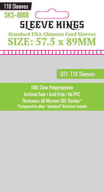 Sleeve Kings Standard USA Chimera Card Sleeves (57.5x89mm) - 110 Pack, -SKS-8808