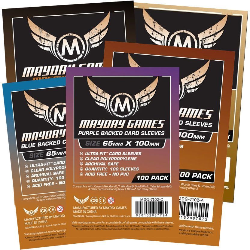 "7 Wonders" Card Sleeves - Magnum Ultra-Fit  (65x100mm) -  - Mayday Games - 1